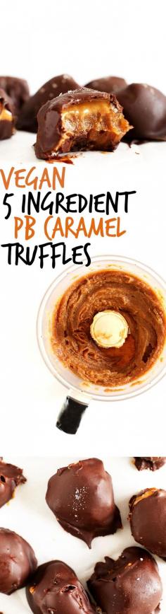 5 ingredient Truffles with salted DATE CARAMEL, Peanut Butter and Semisweet Chocolate!