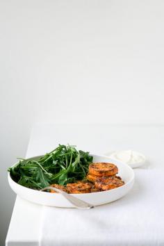 
                    
                        SAGE + PARMESAN CRUSTED SWEET POTATO CAKES
                    
                