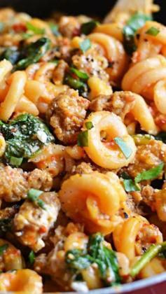 
                    
                        One Pot Roasted Red Pepper and Sausage Alfredo Recipe
                    
                