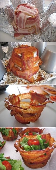 
                    
                        How to make a bacon taco bowl: | How to make a bacon taco bowl:
                    
                
