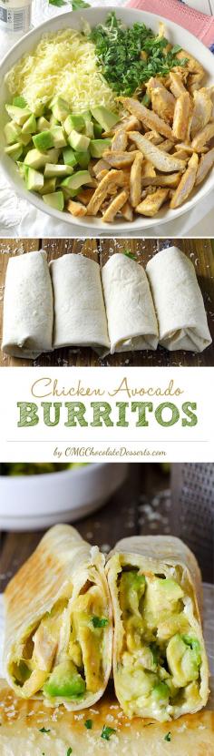 
                    
                        Chicken Avocado Burritos.
                    
                