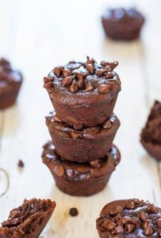
                    
                        Flourless double chocolate peanut butter mini blender muffins (GF)
                    
                