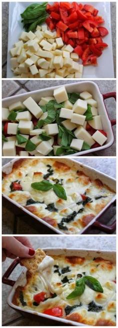 
                    
                        Hot Caprese Dip Recipe...I'm in! I like it cold & it is even better hot!
                    
                