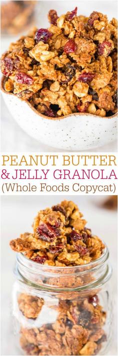 
                    
                        Peanut Butter and Jelly Granola (Whole Foods Copycat) - A copycat granola with PB&J flavors! You're going to want way more than a handful!!
                    
                