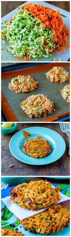 Baked Chipotle Sweet Potato and Zucchini Fritters (vegan, gluten-free) & Homemade Spicy Honey Mustard -