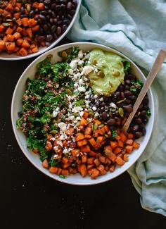 
                    
                        Southwestern Kale Power Salad with Sweet Potato, Quinoa & Avocado Sauce
                    
                
