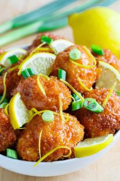
                    
                        Crispy Honey Lemon Cauliflower on Chili and Garlic Stir Fried Zoodles
                    
                