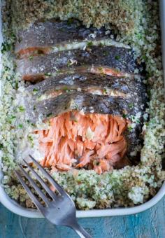 
                    
                        Cilantro Salt Crusted Salmon + Yogurt sauce
                    
                