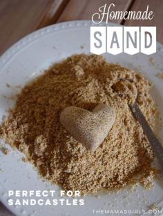 
                    
                        How to make Realistic Edible Homemade Sand - perfect for sandcastles. Great sensory activity for kids! Amazing DIY sand recipe!
                    
                