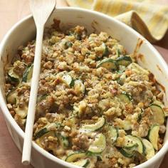 
                    
                        Zucchini-Sausage Casserole Pork sausage, zucchini, canned soup, sour cream, and stuffing mix create a satisfying (and simple) casserole dinner.
                    
                