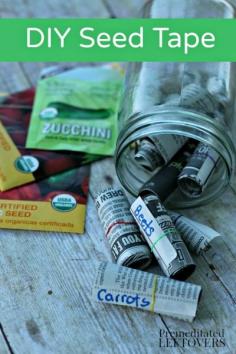 
                    
                        How to Make Seed Tape with Newspaper - Get ahead start on your garden and use this tutorial to make your own Seed Tape while you wait for spring planting.
                    
                