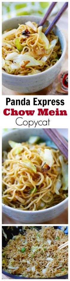 
                    
                        Panda Express Chow Mein!! BEST copycat recipe EVER, tastes EXACTLY like Panda Express. So good, so easy, takes 15 mins!!! | rasamalaysia.com
                    
                