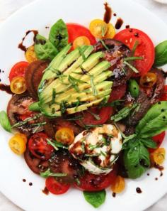 Mozzarella, avocado, tomato salad