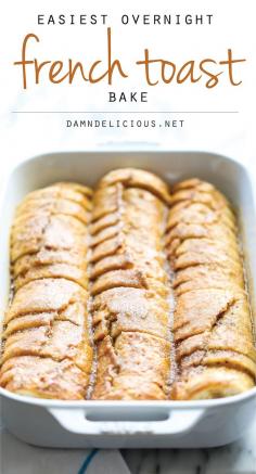 
                    
                        Easiest Overnight French Toast Bake - You can easily prep this the night before in only 10 min. Then just pop it in the oven right before serving. So easy!
                    
                