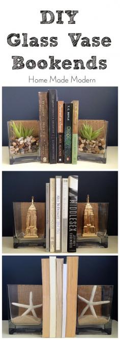
                    
                        Home Made Modern: DIY Glass Vase Bookends
                    
                