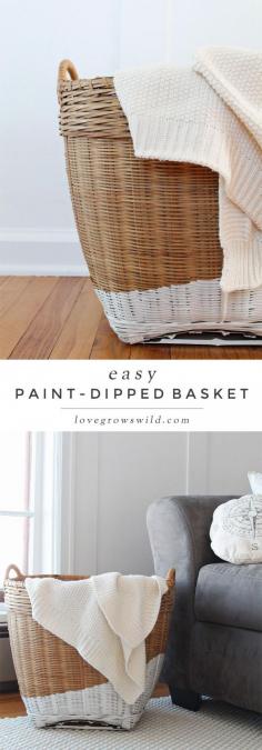 
                    
                        The EASY way to get the paint-dipped look! These stylish baskets are perfect for storing blankets, magazines, toys, and more. Get the details at LoveGrowsWild.com
                    
                