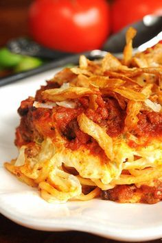 
                    
                        Baked spaghetti...yum
                    
                