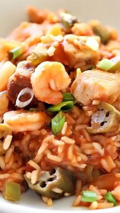 
                    
                        Chicken, Sausage and Shrimp Jambalaya Recipe
                    
                