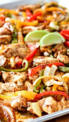 
                    
                        Sheet Pan Fajitas Recipe ~ Serve with sour cream, avocado, grated cheese…all your favorite fajita fixings!  Wrap it all up in a warm tortilla, lettuce leaf or dump it on salad.
                    
                