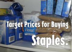 Target prices on staples, plus how much I keep on hand and how I store them. This brief blog post can be used as a comparison site in a lesson on unit price. Check out Next Gen Personal Finance's lesson on Plan a Food Budget, which includes unit price, realistic budgeting activities, and nonfiction texts on the cost of cooking vs eating out. http://www.goorulearning.org/#collection-play&id=39612f00-97c8-4aba-aa4c-ac478e972e9b&subject=featured&lessonId=1