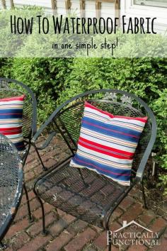 
                    
                        Best DIY Projects: Did you know that making fabric waterproof is as easy as spraying it with a waterproof spray?!
                    
                