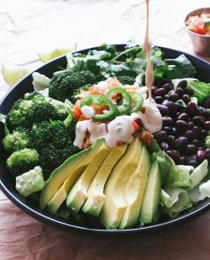 BLACK BEAN, BROCCOLI & AVOCADO SALAD + CUMIN LIME TAHINI DRESSING by Julie West | The Simple Veganista, via Flickr