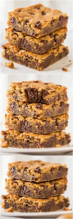 Peanut Butter Chocolate Chip Bars + recipe #chocolate #peanutbutter