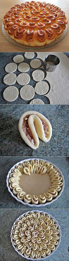 Мясной пирог «Хризантемка».