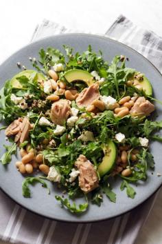 
                    
                        Oil Packed-Tuna, Avocado, White Bean, and Arugula Salad
                    
                