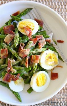 Asparagus Egg and Bacon Salad  - http://delectablesalads.com/recipe/asparagus-egg-and-bacon-salad/ - Asparagus, Asparagus Egg and Bacon Salad, Bacon, Egg, Salad