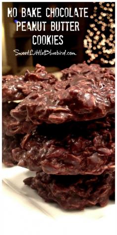 
                    
                        NO BAKE CHOCOLATE PEANUT BUTTER COOKIES -  Cinch to make, an oldie but goodie recipe! Wonderful fudge-like cookies, rich with chocolate and peanut butter, loaded with oatmeal, a favorite for generations.| SweetLittleBluebi...
                    
                