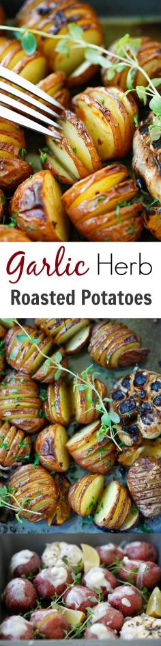 
                    
                        Garlic Herb Roasted Potatoes – the easiest and delicious roasted potatoes with olive oil, butter, garlic, herb and lemon!! | rasamalaysia.com
                    
                