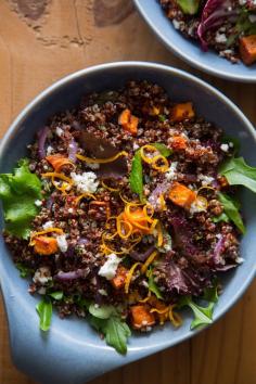 
                    
                        A recipe for Roasted Sweet Potato and Quinoa Salad. Perfect for winter roasting season!
                    
                