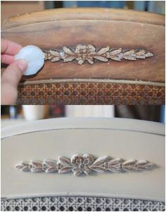 DIY Painting Technique: Use candle wax before spray painting to give that worn look; brilliant!  ( Rebecca Etn says - I personally don't spray paint furniture but it sounds intriguing. Let me know how it works!)