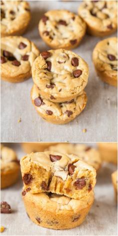 
                    
                        Browned Butter Chocolate Chip Cookie Cups - Prone to cookies that spread? It's impossible with these! Thick, soft & chewy cookies baked in a muffin pan that are so rich from the browned butter!
                    
                