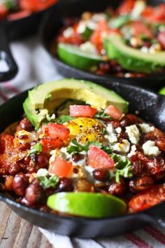 "Skillet Huevos (recipe) - "A hearty, healthy and flavorful Huevos Rancheros in a Skillet ""
