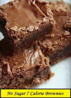 Low calorie brownies. 3/4 c nonfat Greek yogurt (vanilla) 1/4 c skim milk 1/2 c Cocoa powder... 1/2 c Old fashioned rolled oats 1/2 cup Truvia (cup-for-cup w/ sugar) 1 egg 1/3 c applesauce 1 tsp baking powder 1 pinch salt 400°F. Grease a square baking dish (I used 8"x8"). Combine all ingredients into a food processor or a blender, and blend until smooth (about 1 minute). Pour into the prepared dish and bake for about 15 minutes.