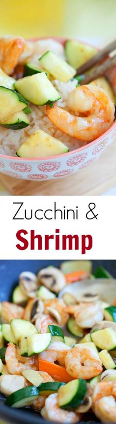 
                    
                        Zucchini and Shrimp Stir-Fry - Super easy, refreshing, yummy and takes less than 30 mins. Make it tonight for dinner!! | rasamalaysia.com
                    
                