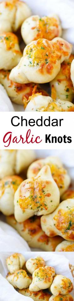 
                    
                        Cheddar Garlic Knots – cheesy, buttery garlic knots that anyone can make at home as a side dish, takes only 20 minutes from prep to dinner table!! | rasamalaysia.com
                    
                