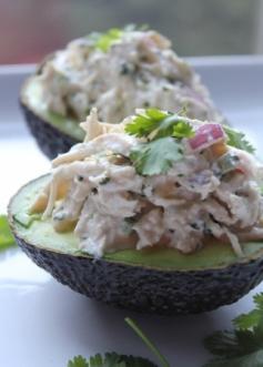 
                    
                        Cilantro-Lime Jalapeno Chicken Salad in Avocados.
                    
                
