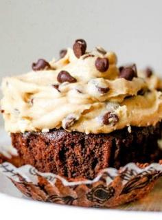 Fudge Brownie Cookie Dough Cupcakes:  After moving I haven't unpacked my cupcake pans yet so I made brownies and frosted them with this frosting.  The cookie dough frosting in delicious. I add about 1/2 tsp more vanilla and 1/4 cup more brown sugar than the recipe calls for to make the flour less evident.  It was a huge hit with everyone at my house.  Very rich, but very delicious.