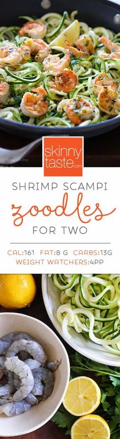 
                    
                        Shrimp Scampi Zoodles for Two – a quick and easy spiralized meal!
                    
                