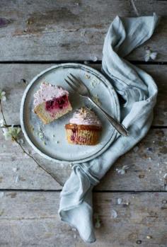 
                    
                        gluten free banana-cherry muffins with cherry frosting
                    
                