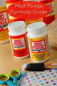 
                    
                        Mod Podge formula guide - updated for 2015 with all the new formulas
                    
                