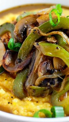 
                    
                        Saucy Smothered Southern Chicken with Parmesan Grits ~ a quick and mouthwatering, healthy yet decadent-tasting dinner!
                    
                