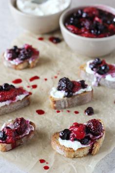 
                    
                        ROASTED BERRY AND RICOTTA CROSTINI
                    
                