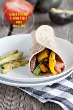 
                    
                        Grilled Avocado And Steak Fajita Wrap - dineanddish.net
                    
                