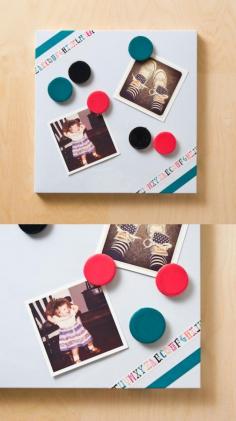 
                    
                        You can put washi tape on anything! This magnet board is a perfect example - just pick your two favorite patterns (and make your own magnets).
                    
                