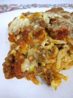 Baked Cream chees Spaghetti Casserole