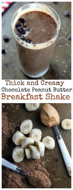 Thick and Creamy Chocolate Peanut Butter Breakfast Shake